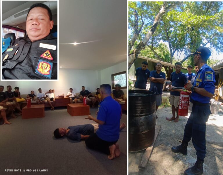 CV. Dvincen Jaya Gelar Pelatihan Pemadam Kebakaran dan Penyelamatan di PT. Coral Eye Bangka, Likupang