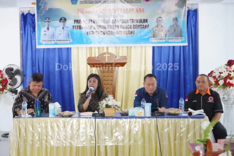 Ini Pesan Bupati Pada Sosialisasi Penyaluran Bantuan Stimulan Rumah Rusak Pasca Bencana Erupsi Gunung Api Ruang