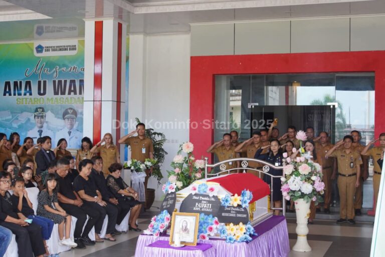 Pemda Sitaro Gelar Upacara Persemayaman Almh. Mersya Mandalika