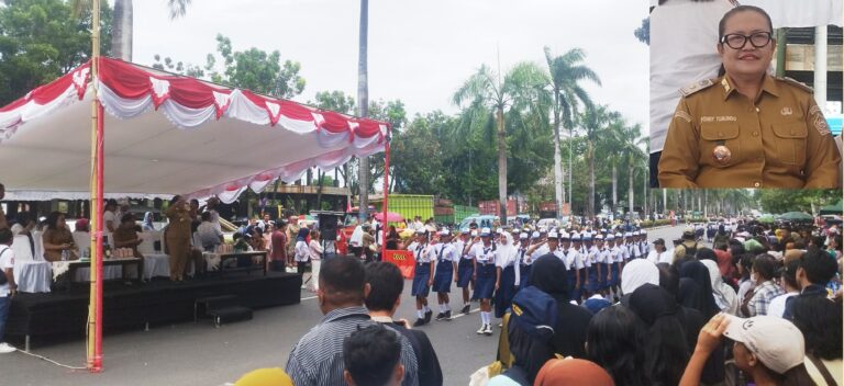 Semarak HUT RI, Ratusan Siswa SMP dan SMA di Kota Bitung Ikut Lomba Gerak jalan.