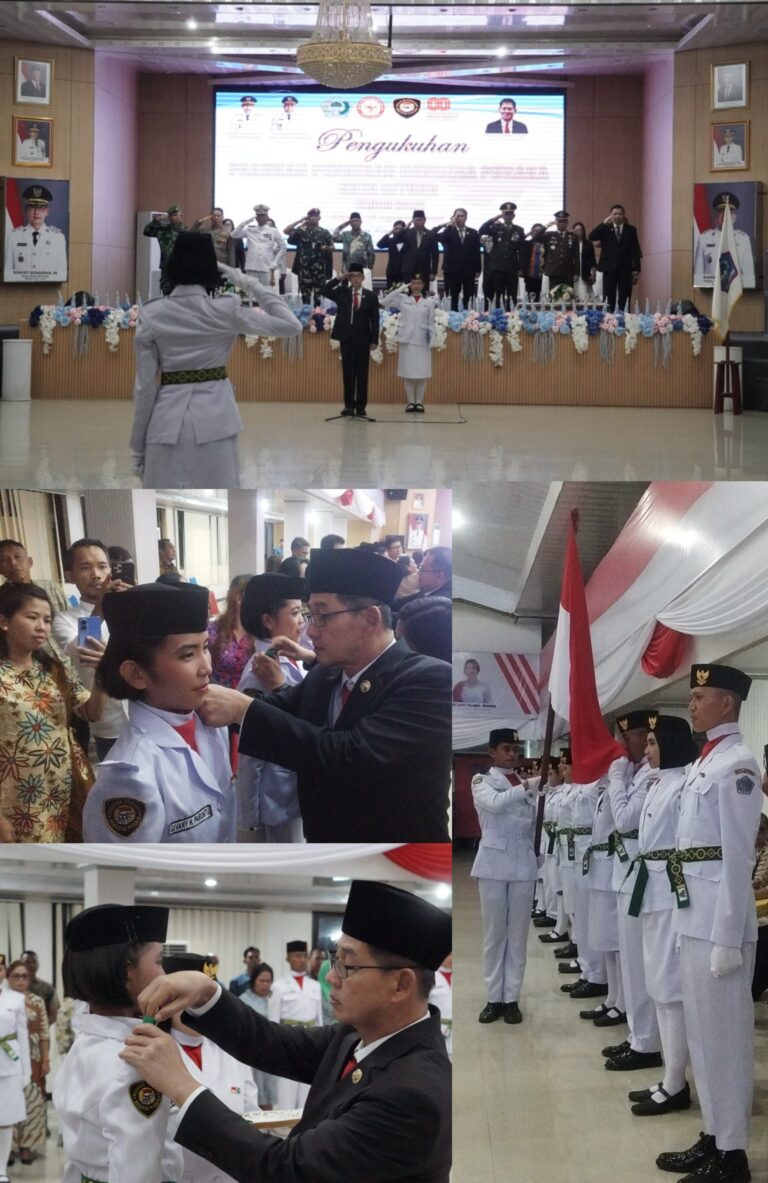 Jelang HUT ke-80 RI, Wali Kota Hengky Honandar Kukuhkan 48 Anggota Paskibraka 2025