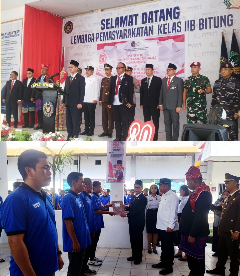 399 Warga Binaan Lapas IIB Bitung Terima Remisi Pada HUT ke-80 RI