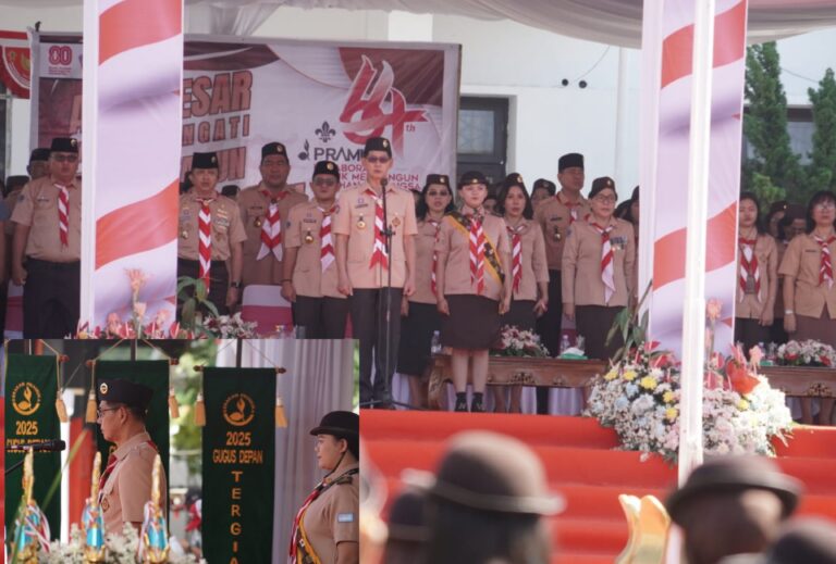 Hengky Honandar Pimpin Apel Besar Hari Pramuka ke-64 Tahun 2025 di Lapangan Kantor Walikota Bitung