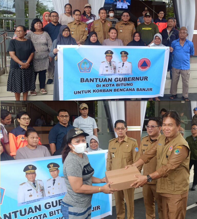 Pemkot Bitung Terima Bantuan dari Pemprov Sulut Untuk Warga Terdampak Banjir dan Tanah Longsor