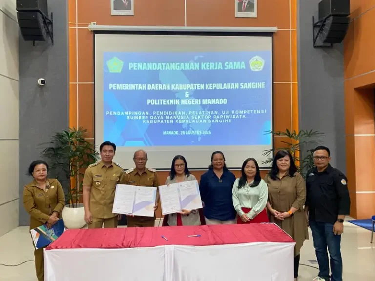 Penandatangan MoU dan PKS Pemkab Sangihe Bersama Politeknik Negeri Manado