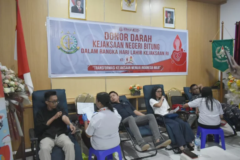 Aksi Donor Darah Warnai Rangkaian Peringatan Hari Lahir Kejaksaan RI ke-80 di Kota Bitung