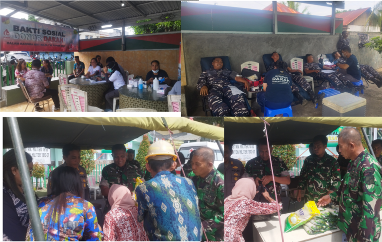 Peduli Sesama, Kodim 1310/Bitung Gelar Bhakti Sosial dan Gerakan Pasar Murah