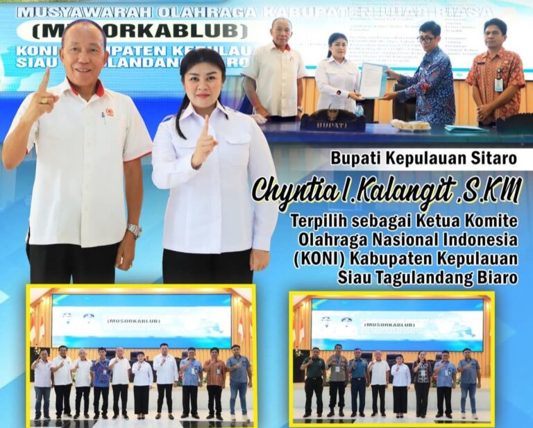 Bupati Chyntia Ingrid Kalangit Nahkodai KONI Sitaro