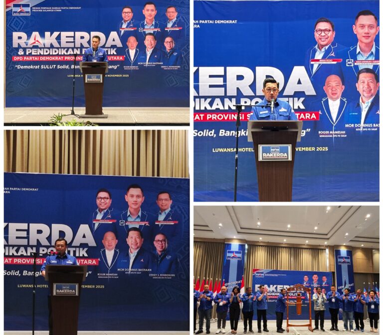 Buka Rakerda Partai Demokrat Sulut,  Ini Pesan Ketum AHY Melalui Sekjen DPP Herman Khaeron
