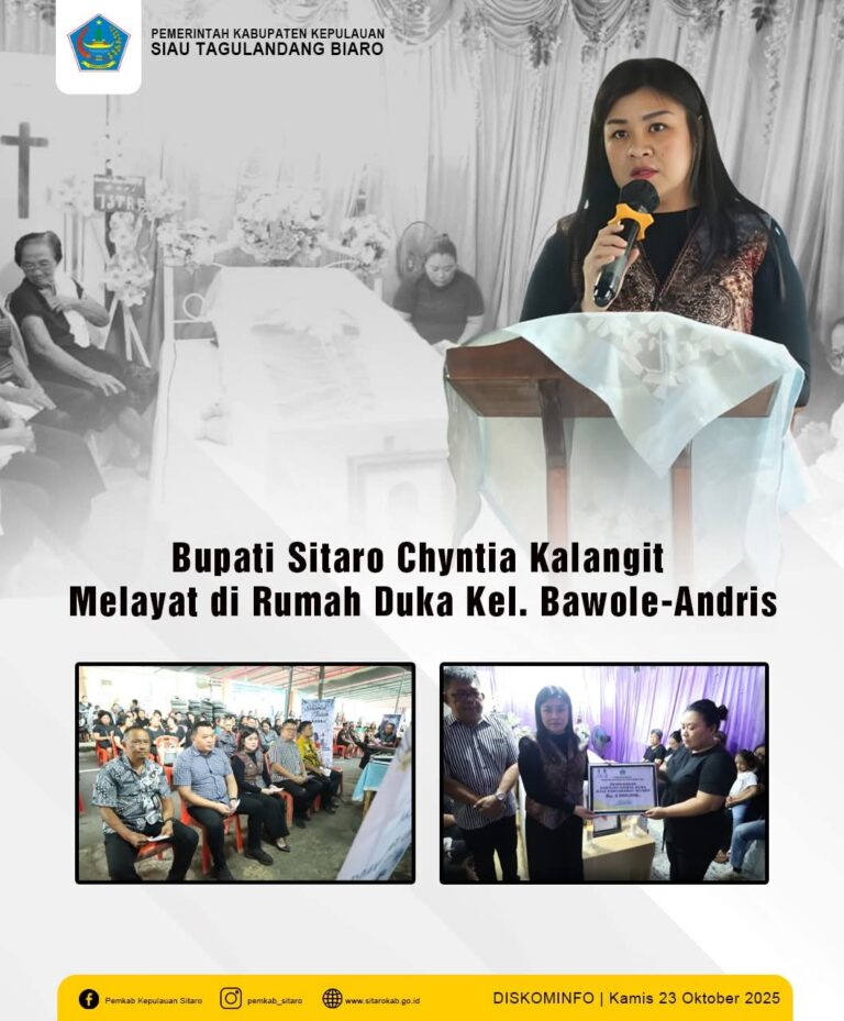 Bupati Sitaro Chyntia Kalangit Melayat di Rumah Duka Kel. Bawole-Andris