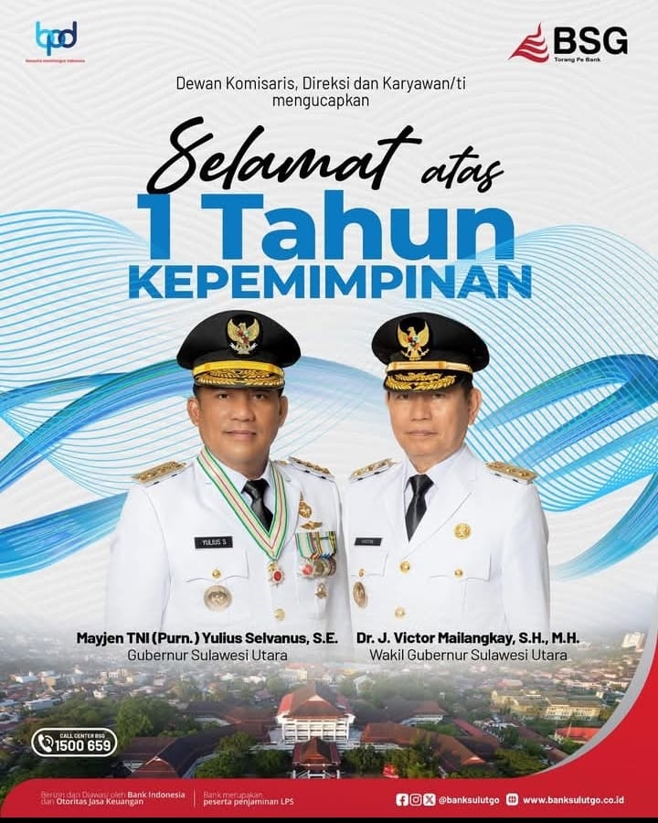 1 Tahun YSK-Victory Pimpin Sulut, BSG: Telah Memberikan Semangat Baru Perkuat Sinergi Pemerintah dan Sektor Perbankan