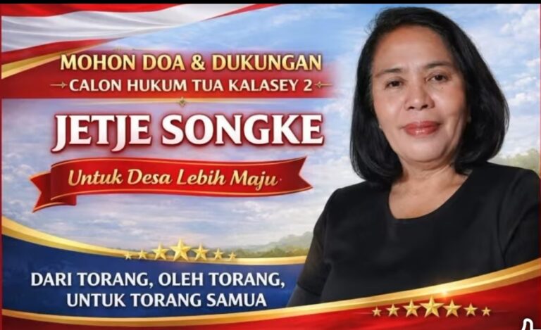Maju Bersama Rakyat, Jetje Songke Resmi Mendaftar Calon Hukum Tua Desa Kalasey Dua