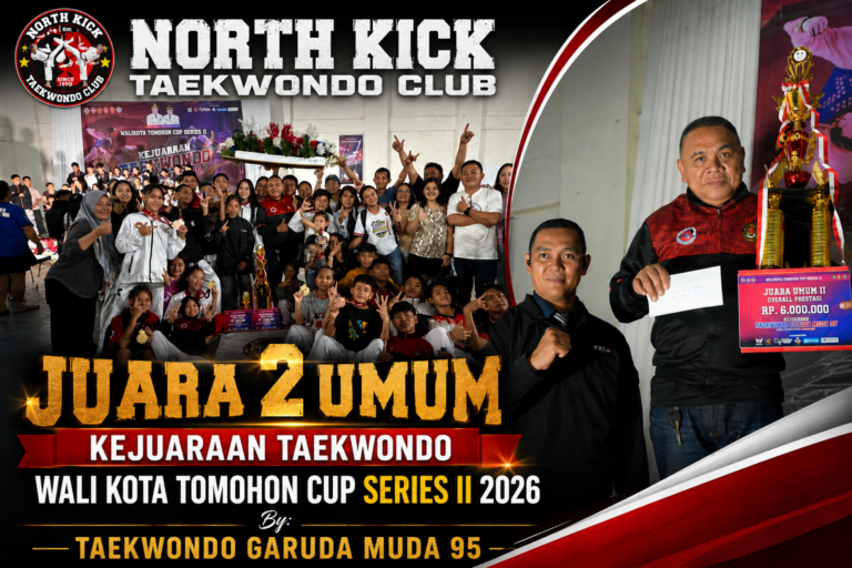 Perjuangan Tak Kenal Lelah, North Kick TC Raih Juara 2 Umum Kejuaraan Taekwondo Wali Kota Tomohon Cup Series II 2026