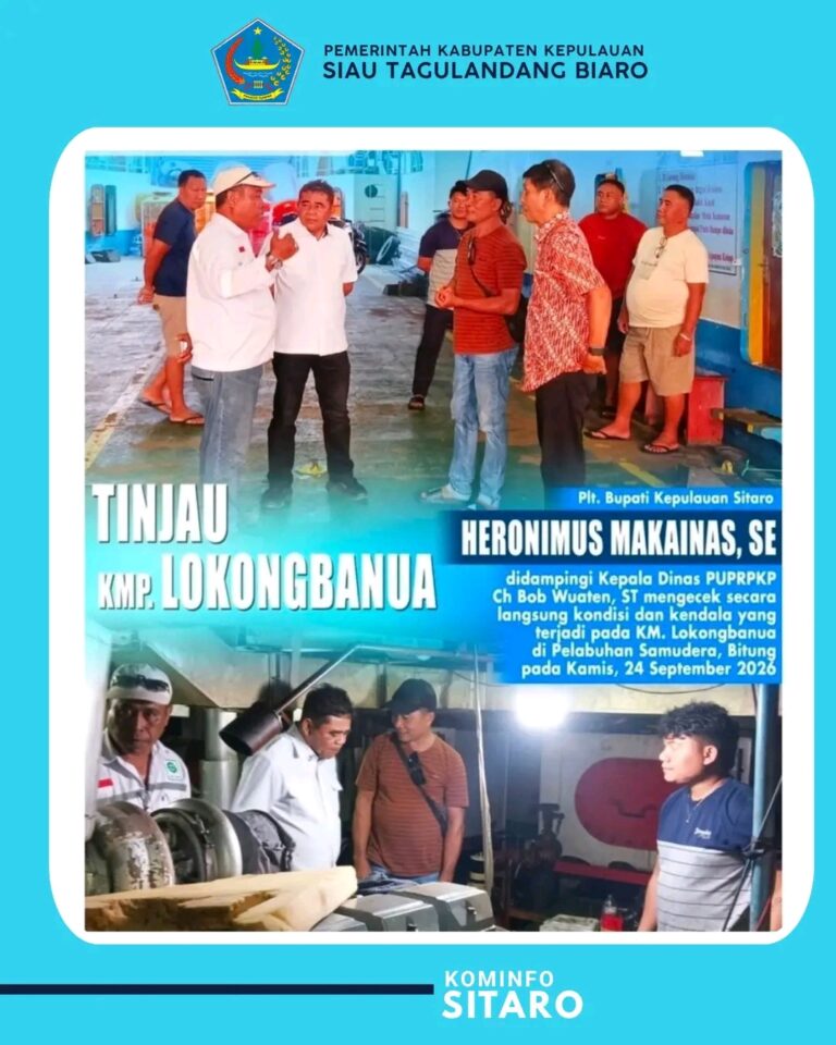 Plt. Bupati Sitaro Cek Kondisi KM. Lokongbanua di Pelabuhan Samudera Bitung