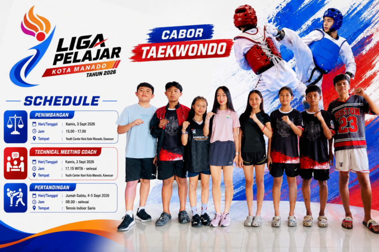 Harumkan Nama Sekolah, 8 Taekwondoin North Kick TC Siap Bertarung di Liga Pelajar Kota Manado 2026
