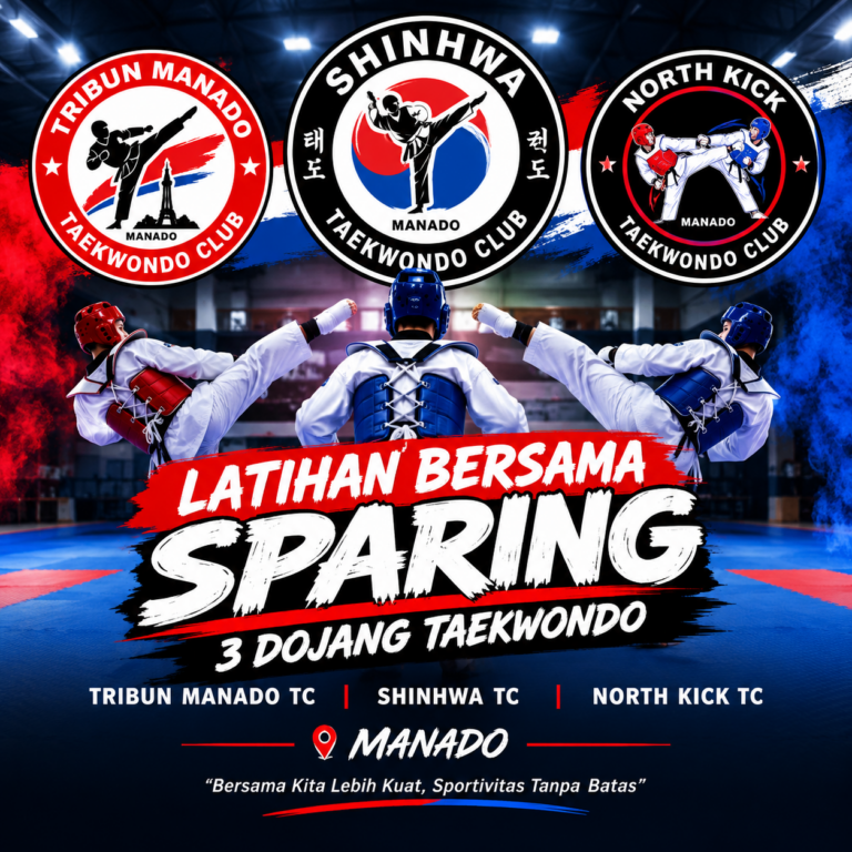 Nanti Malam, 3 Dojang Taekwondo Manado Latihan Sparing Bersama di Markas North Kick TC
